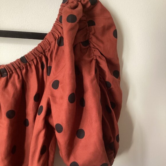 Maeve Anthropologie On-or-Off the Shoulder Polka Dot Maxi Dress - Picture 3 of 6